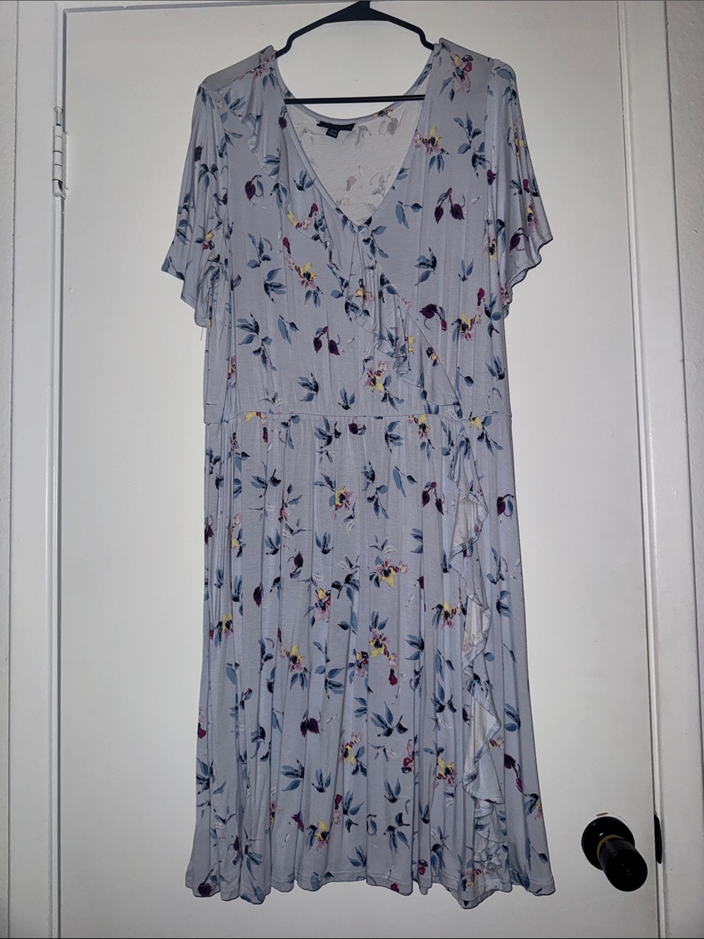 Lane Bryant Light Blue Floral Midi Dress